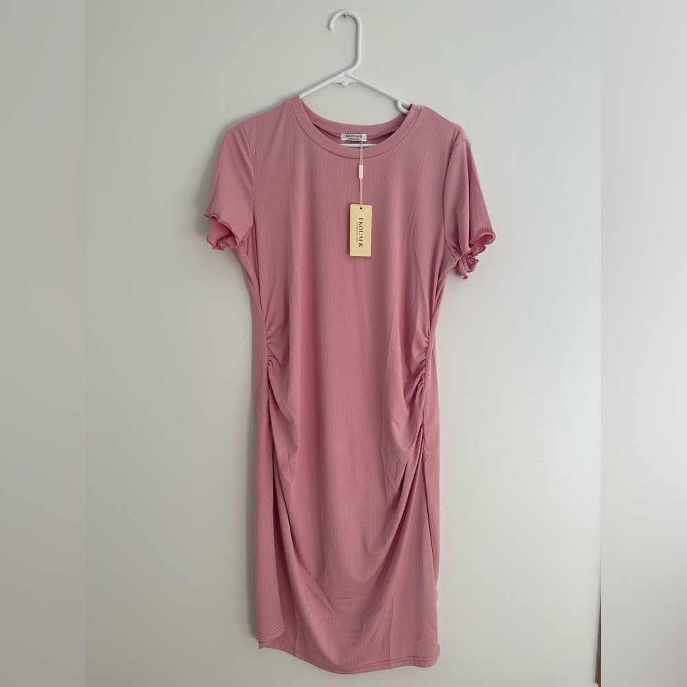 Ekouaer Pink Blush Maternity Dress